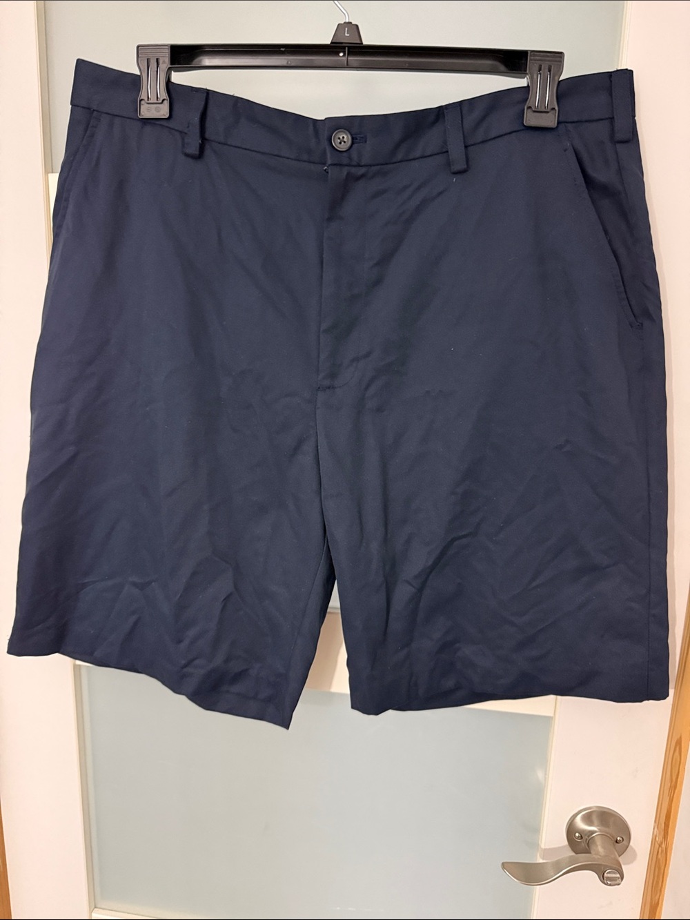 Izod Men's Dark Navy Flat-Front Shorts